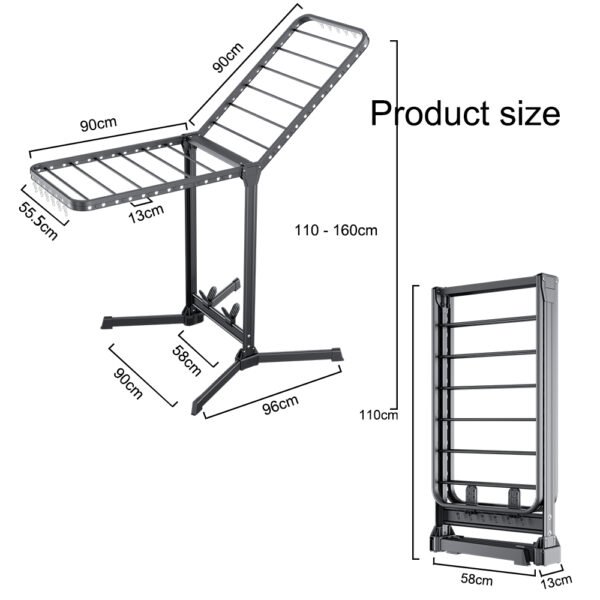 Floor-standing foldable Wing-shaped heavy-duty clothes drying rack （1106）